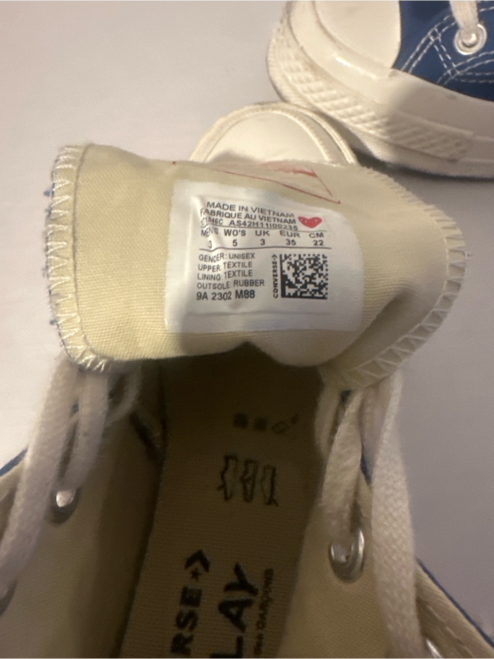 Converse Kids High-Top Sneakers in Blue and Cream